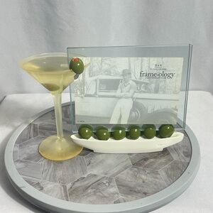Frameology Martini Photo Frame Olive Bar Glass Set 6x4 Barware Decor